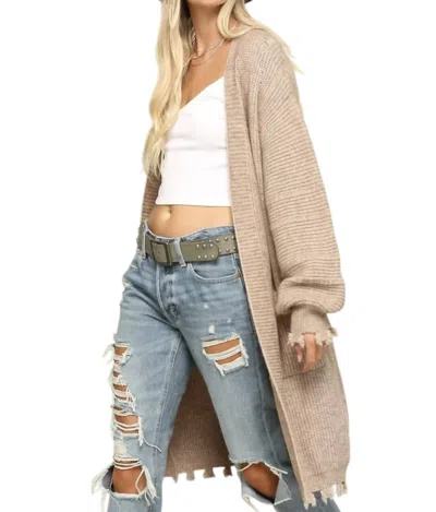 Soul Thread Opened Knit Lined Sweater In Toffee In Brown