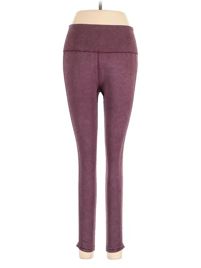 Pre-owned Soul Yoga Pants In Burgundy