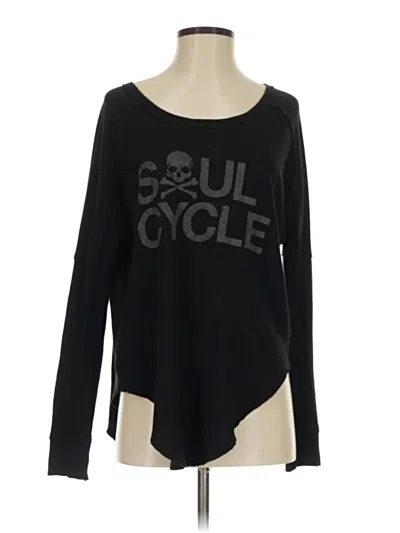 Pre-owned Soulcycle Long Sleeve Top Black Boatneck Tops