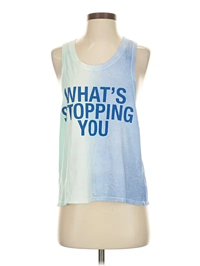 Pre-owned Soulcycle Tank Top Blue Halter Neckline Tops