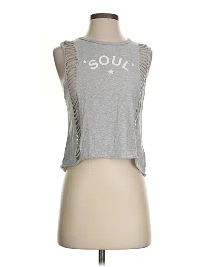 Pre-owned Soulcycle Tank Top Gray Halter Neckline Tops
