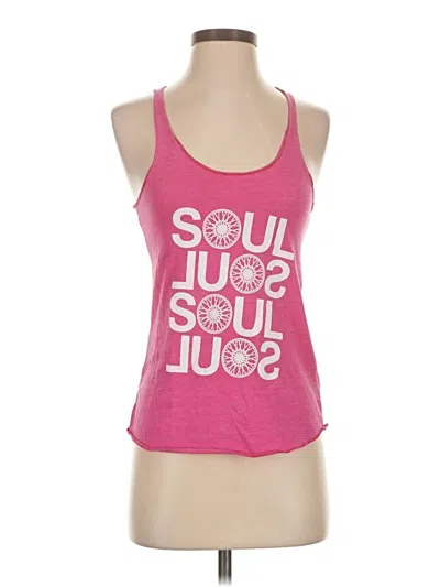 Pre-owned Soulcycle Tank Top Pink Halter Neckline Tops