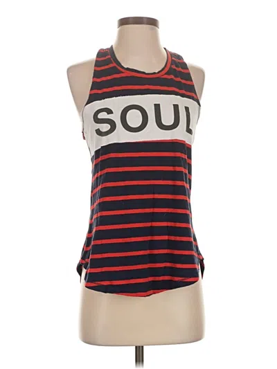 Pre-owned Soulcycle Tank Top Red Halter Neckline Tops