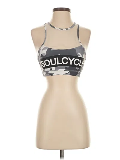 Pre-owned Soulcycle Tank Top Silver Halter Neckline Tops