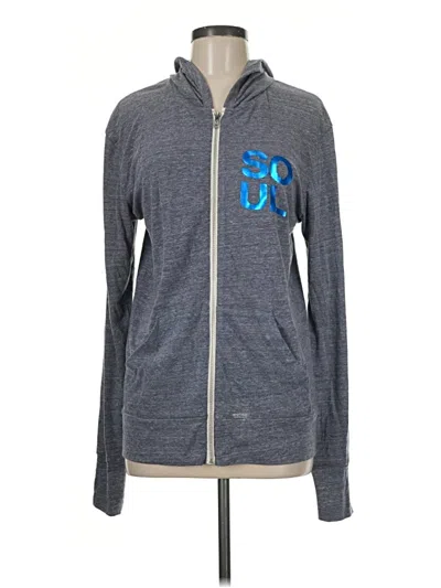 Pre-owned Soulcycle Zip Up Hoodie In Blue