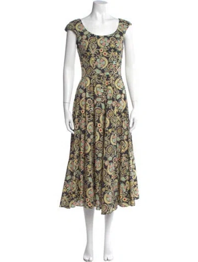 Pre-owned Souleiado Floral Print Long Dress In Multi