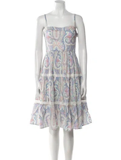 Pre-owned Souleiado Paisley Print Knee-length Dress In Multi