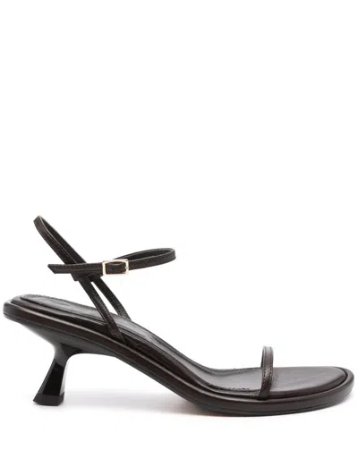 Souliers Martinez 55mm Ivone Leather Sandals In Black