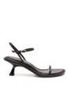 Souliers Martinez 55mm Ivone Leather Sandals In Dark Brown