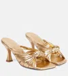 Souliers Martinez Alcala Leather Mules In Gold