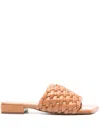 Souliers Martinez Aster Interwoven Leather Sandals In Brown