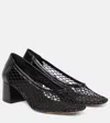 Souliers Martinez Nova Balles Leather-trimmed Pumps In Black