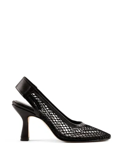 Souliers Martinez Beatriz Mesh Slingback Pumps In Black