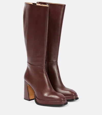Souliers Martinez Stiefel Begonia Aus Leder In Brown