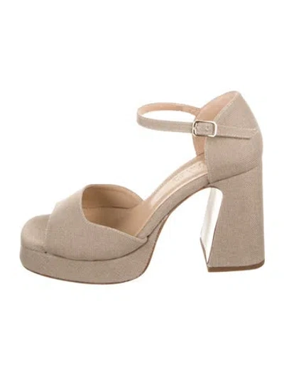 Pre-owned Souliers Martinez Canvas Sandals In Neutrals