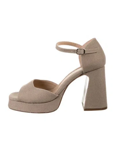 Pre-owned Souliers Martinez Canvas Sandals In Neutrals