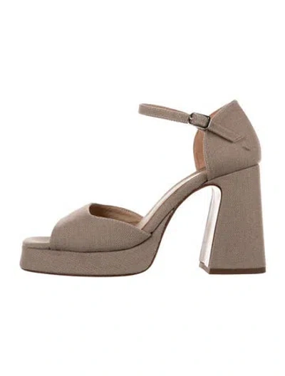 Pre-owned Souliers Martinez Canvas Sandals In Neutrals