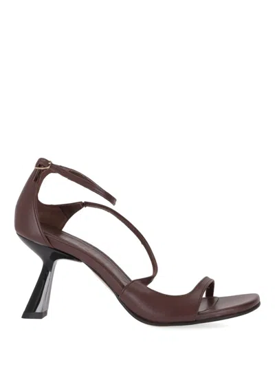 Souliers Martinez Dakota 70mm Leather Sandals In Brown