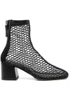 Souliers Martinez Firme 65mm Mesh Ankle Boots In Black