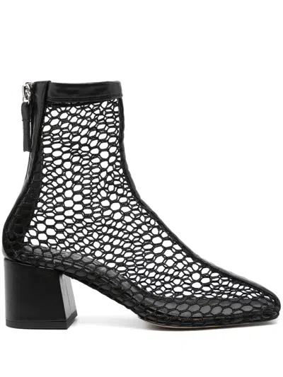 Souliers Martinez Firme 65mm Mesh Ankle Boots In Black