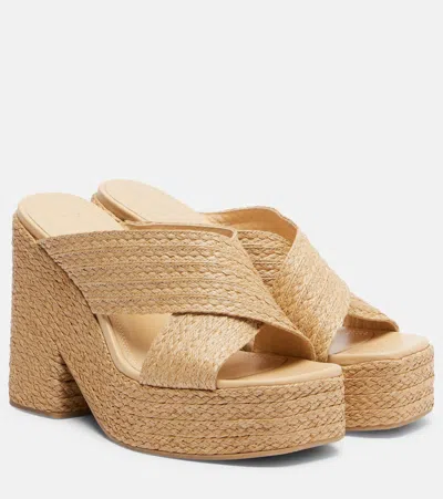 Souliers Martinez Garda Raffia Sandals In Brown