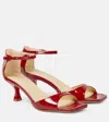 Souliers Martinez Kika Patent Leather Sandals In Red