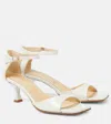 Souliers Martinez Kika Patent Leather Sandals In White