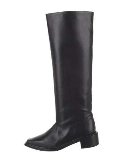 Pre-owned Souliers Martinez Leather Riding Boots In Black