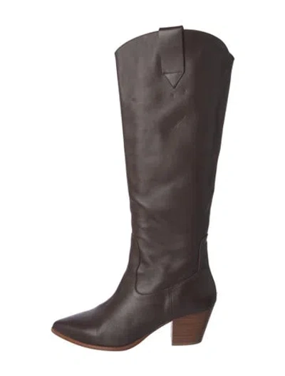 Pre-owned Souliers Martinez Leather Riding Boots In Brown