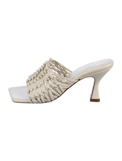 Pre-owned Souliers Martinez Leather Slides In Neutral