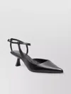 Souliers Martinez Leather Sling Back Pumps With Kitten Heel
