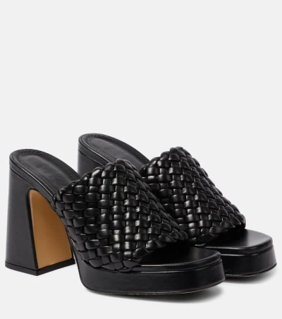 Souliers Martinez Paloma Leather Sandals In Black