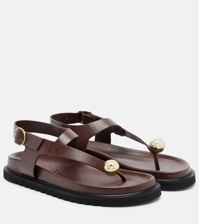 Souliers Martinez Spiaggia Leather Sandals In Multi