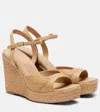 Souliers Martinez Summer Raffia Espadrille Wedges