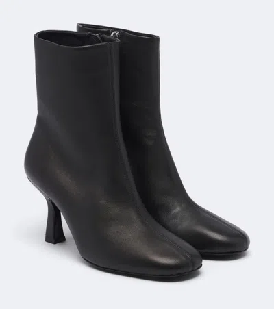 Souliers Martinez Talin Leather Ankle Boots In Black