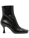 Souliers Martinez Tatiana 80 Leather Ankle Boots In Black