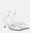 Souliers Martinez Teresa 80 Metallic Leather Sandals In Silver