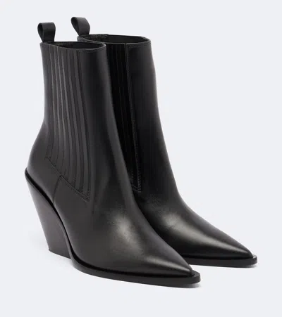 Souliers Martinez Vegas Leather Ankle Boots In Black