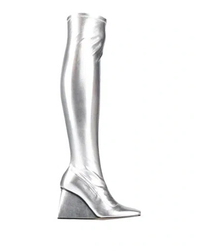 Souliers Martinez Woman Boot Silver Size 11 Leather