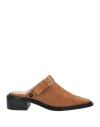 Souliers Martinez Woman Mules & Clogs Camel Size 11 Leather In Beige