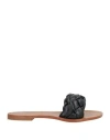 Souliers Martinez Woman Sandals Black Size 8 Leather In Black