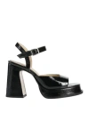 Souliers Martinez Woman Sandals Black Size 8 Textile Fibers In Black