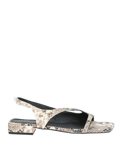 Souliers Martinez Woman Sandals Ivory Size 6 Leather In Neutral
