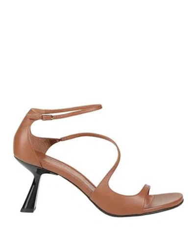 Souliers Martinez Woman Sandals Tan Size 10 Leather In Brown