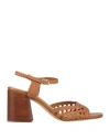 Souliers Martinez Woman Sandals Tan Size 11 Leather In Brown