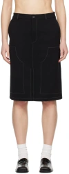 Soulland Black Deen Midi Skirt In Black Multi