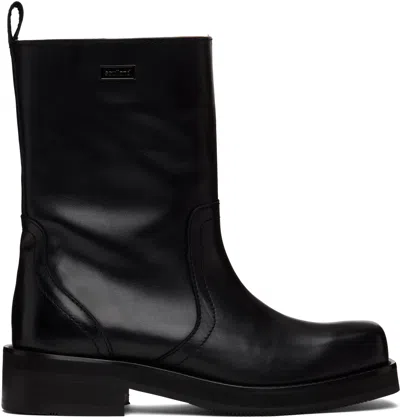 Soulland Black Delaware Boots In Black Leather