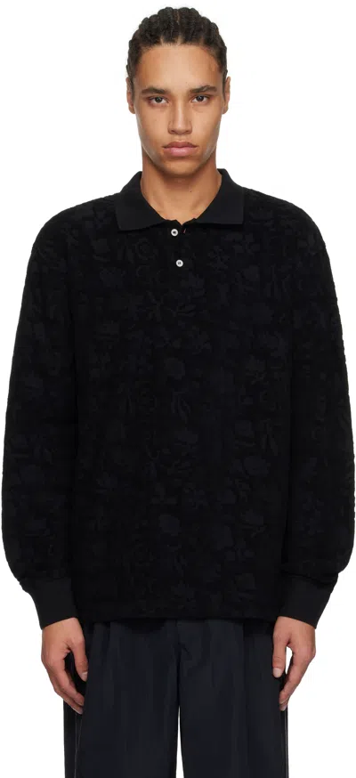 Soulland Black Robert Plush Long Sleeve Polo