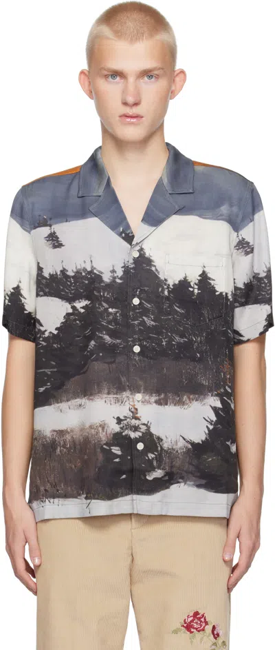 Soulland Blue Orson Shirt In Blue Multi