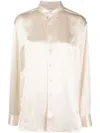 Soulland Damon Satin-finish Shirt In Neutrals
